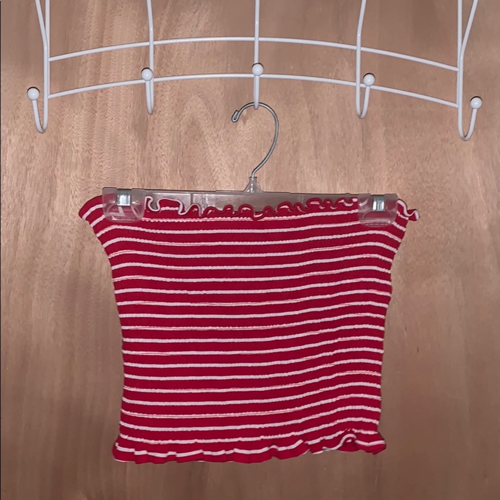 Red and White Tube Top